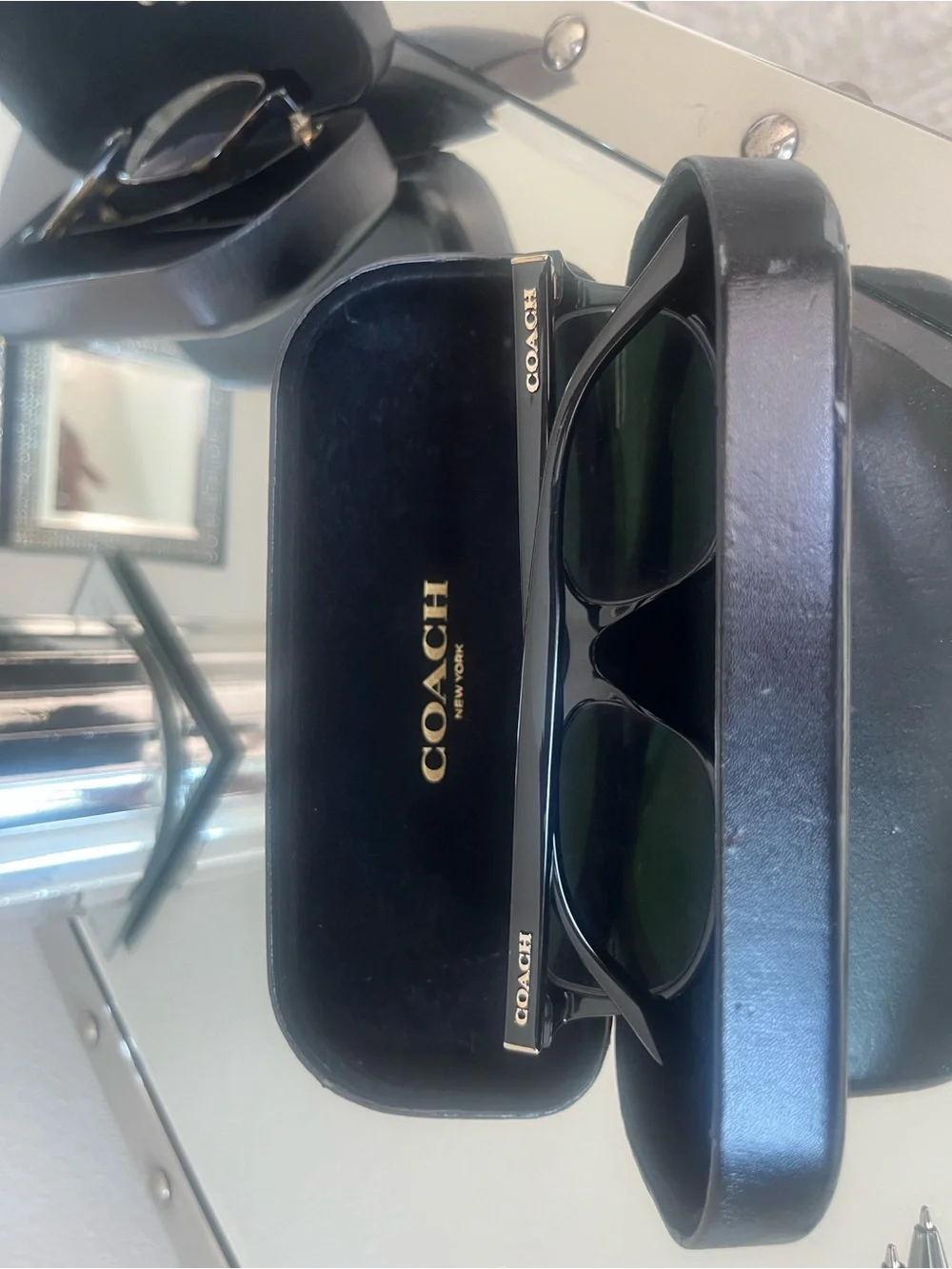 Coach Black Rectangle Glasses with Tortoiseshell